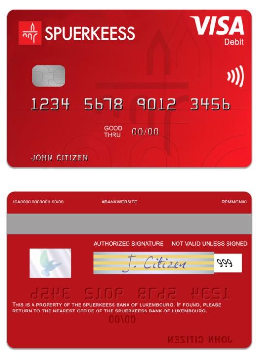 Luxembourg The Spuerkeess Bank visa debit card